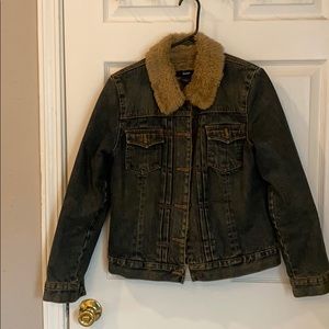 Vintage fleece-lined Gap dark denim jacket